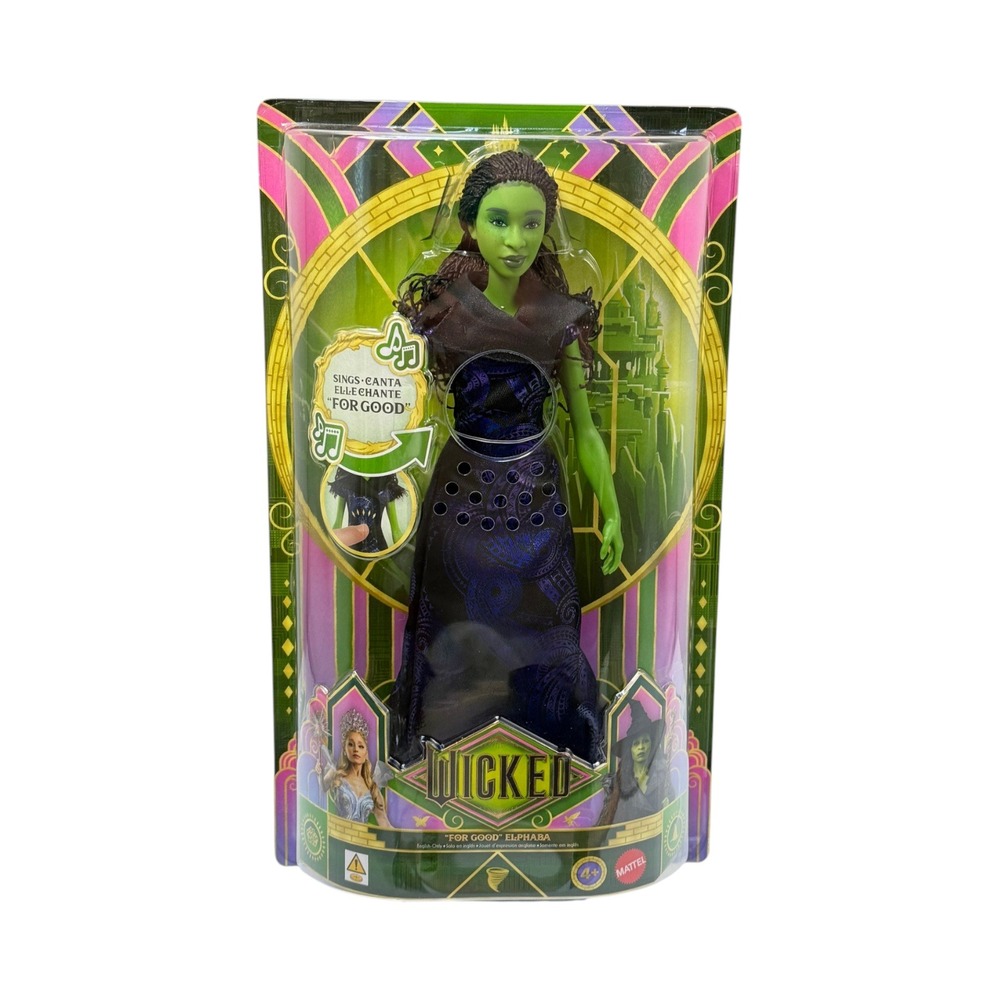 Mattel Wicked For Good Elphaba Singing Doll Green New JFM09